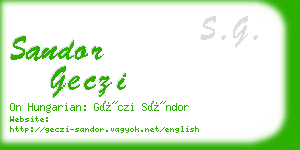 sandor geczi business card